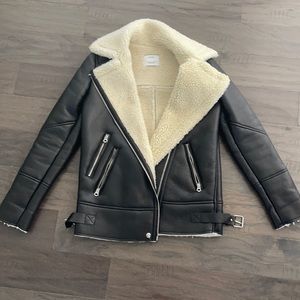 Faux leather biker jacket